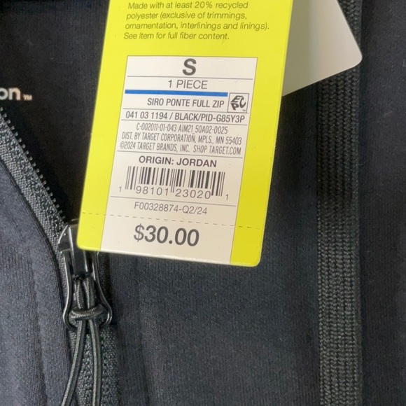 All In Motion - Men's Cotton Fleece Full Zip Hooded
Sweatshirt Size S - Picture 4 of 11